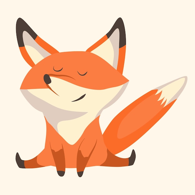 A fox sitting on the floor