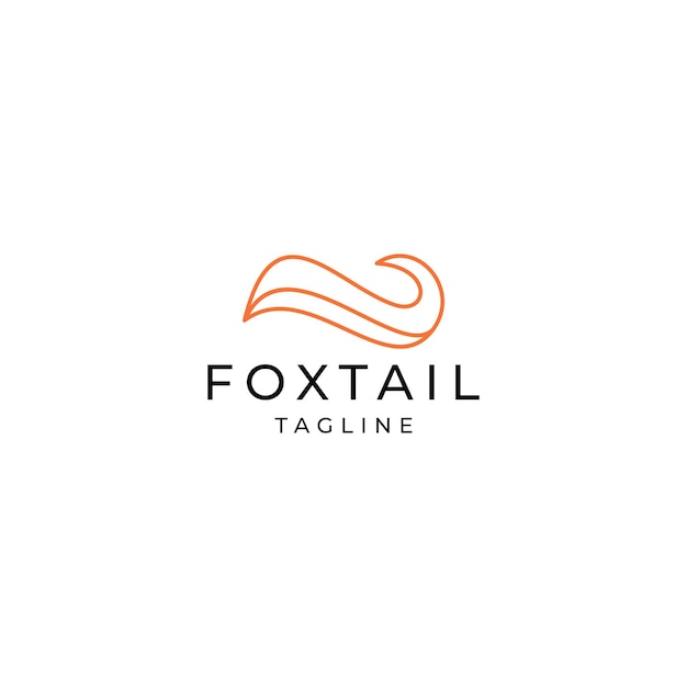 Fox staart logo vector ontwerpsjabloon