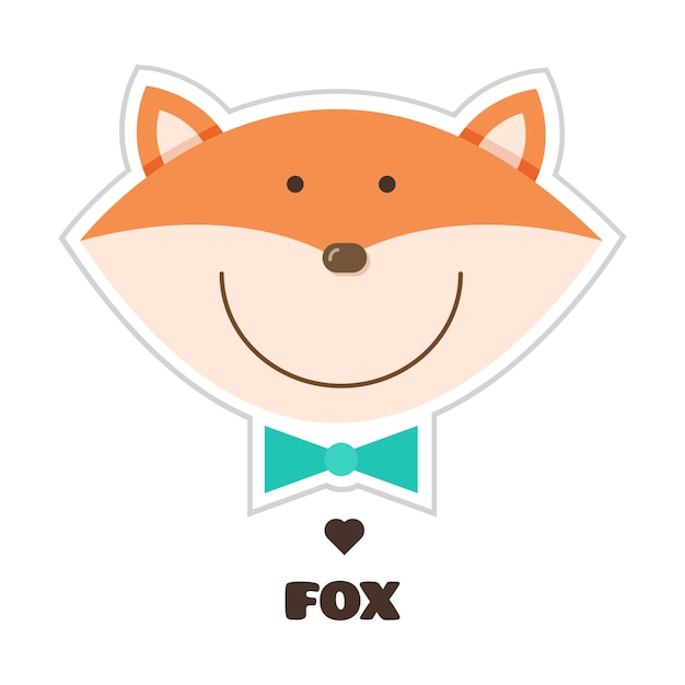 Fox. sticker. vector illustration.