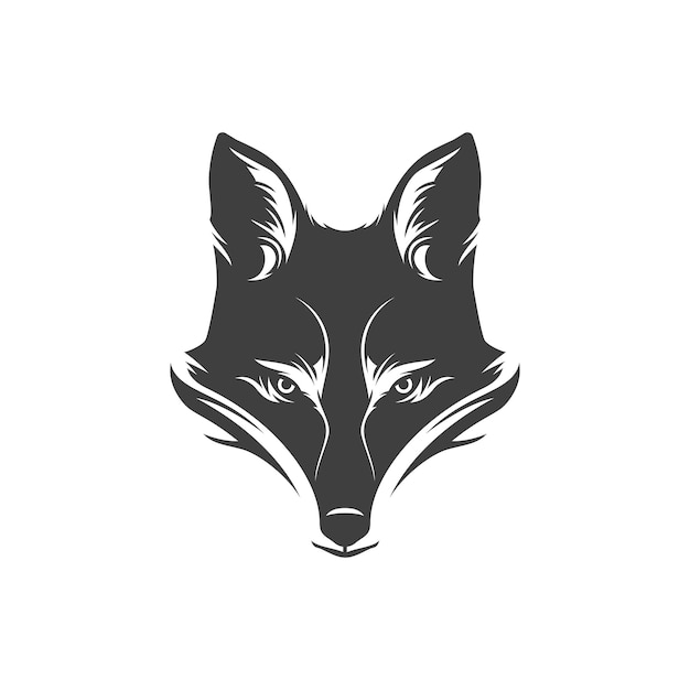 Fox stiekeme snuit sluwe wilde roofdier jacht camping monochroom vintage pictogram ontwerp vector