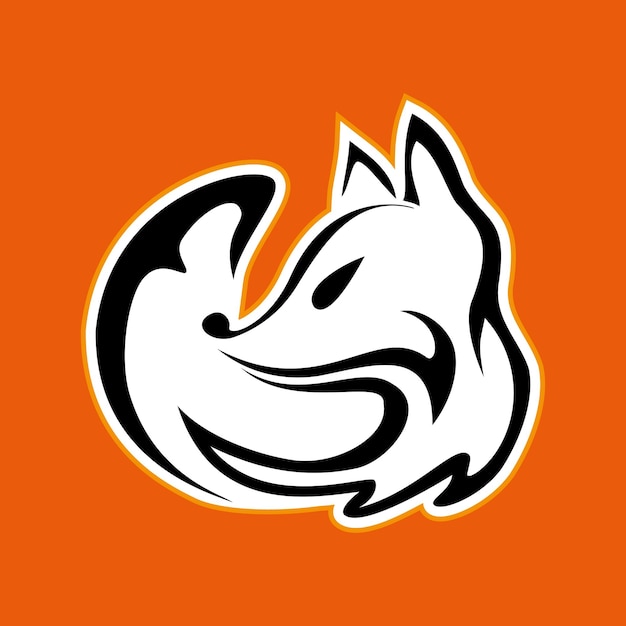 Логотип символа лисы в стиле эскиза