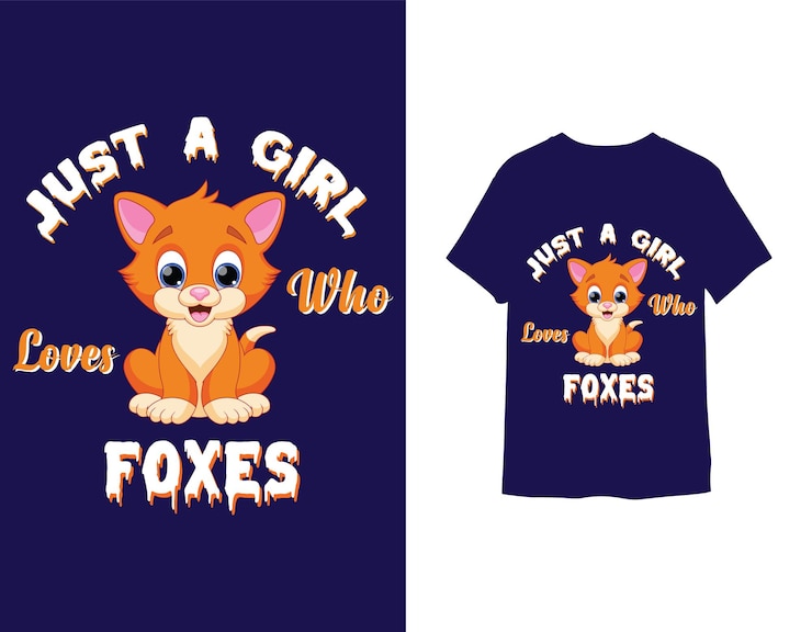 वेक्टर fox t-shirt design premium vector