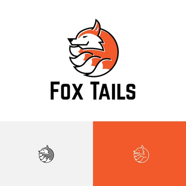 Fox tails leuk legendarisch dieren wildlife logo