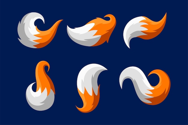 Premium Vector  Fox tails with various shapes