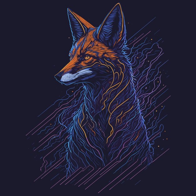 Fox vector artwork icon design