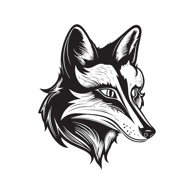 Fox vector concept digital art hand drawn illustration