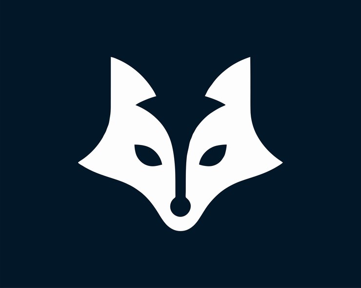 Vector fox white color logo design vector