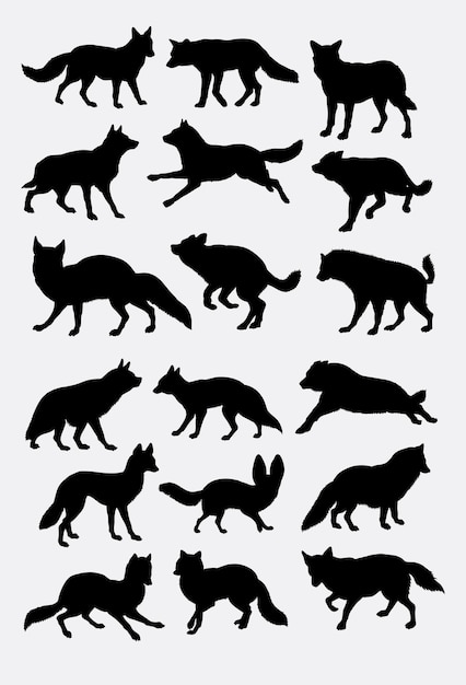 Fox wilde dieren silhouet