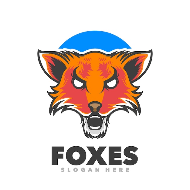 A fox with a blue circle and the words fox on it