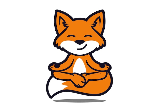 Fox yoga mascot design