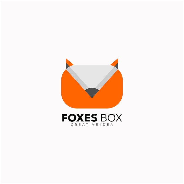 Vector foxes box logo design colorful