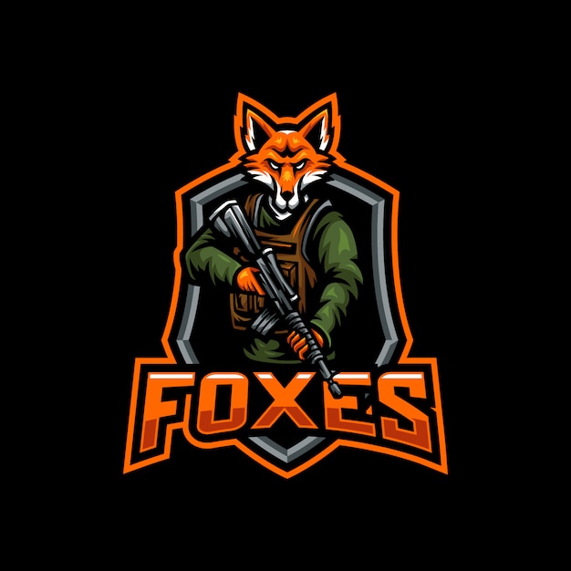 Foxes mascotte esport gaming-logo