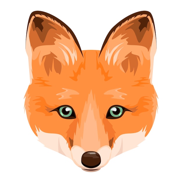 Vector foxs head on a white background an animal in a cartoon style