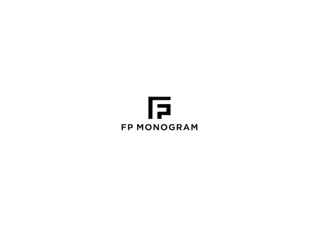 Fp monogramma logo design illustrazione vettoriale