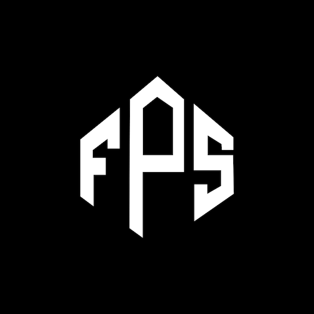 벡터 다각형 모양의 fps 글자 로고 디자인 (fps 다각형 및 큐브 모양 로고 디자인) fps 육각형 터 로고 템플릿 (백색과 검은색) fps 모노그램 비즈니스 및 부동산 로고
