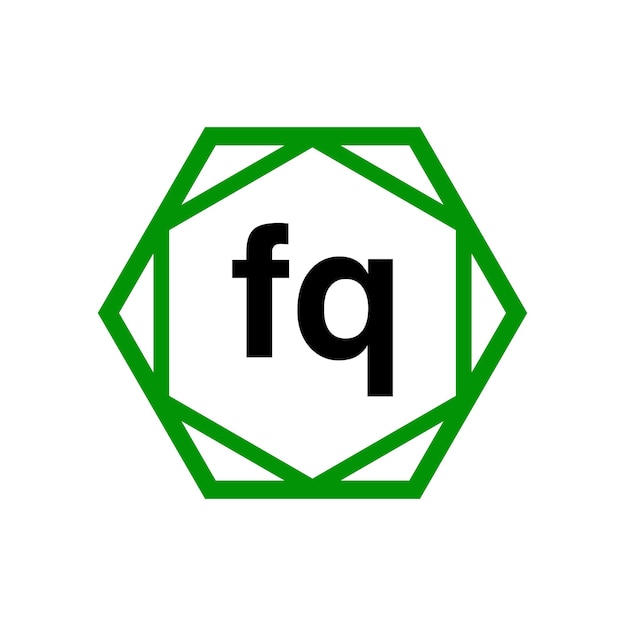 Fq company monogram with green diamond fq icon