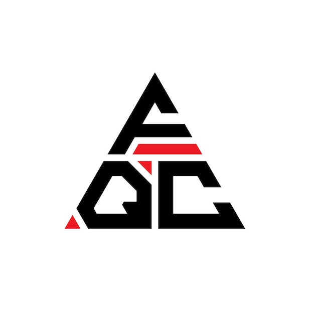 FQC треугольная буква дизайн логотипа с треугольной формой FQC триугольная конструкция логотипа монограмма FQC трехугольный вектор логотипа шаблон с красным цветом FQC трёугольный логотип простой элегантный и роскошный логотип
