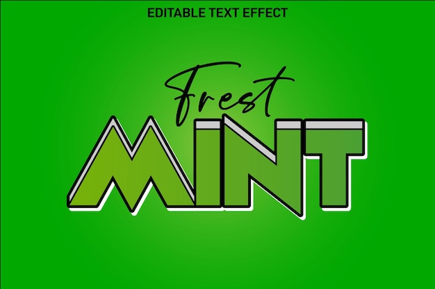 Fr est mint editable Text effect 3 Dimension emboss simple style