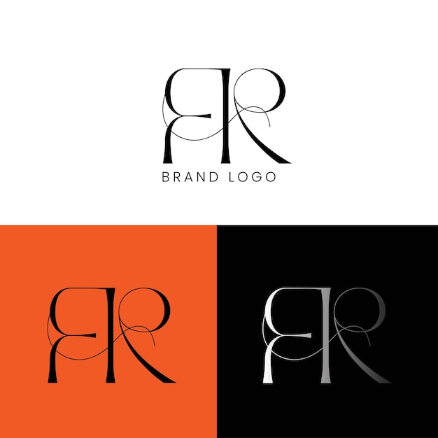 FR initial letter logo design