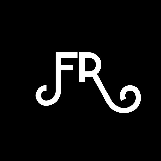 Вектор Логотип с буквами на черном фоне: творческие инициалы, концепция логотипа, дизайн букв, дизайн белых букв на черном фонде, логотип.