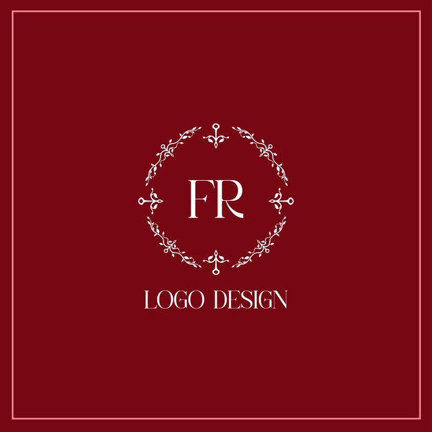 Fr logo design vector image