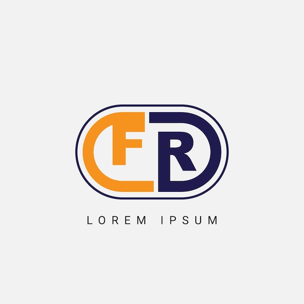 Vettore modello vettoriale di progettazione del logo iniziale della lettera fr o rf