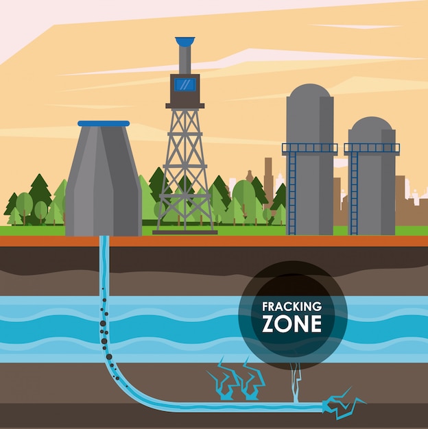 Frackingzone en olie-industrie