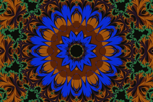 fractal abstract mandala with a circular ornament in the form of spirals and a beautiful abstract fl