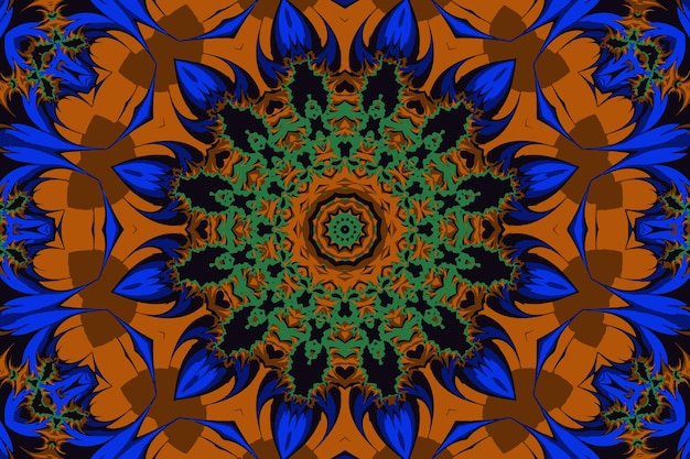 fractal abstract mandala with a circular ornament in the form of spirals and a beautiful abstract fl