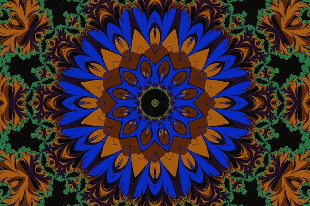 fractal abstract mandala with a circular ornament in the form of spirals and a beautiful abstract fl