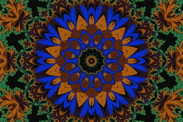 fractal abstract mandala with a circular ornament in the form of spirals and a beautiful abstract fl