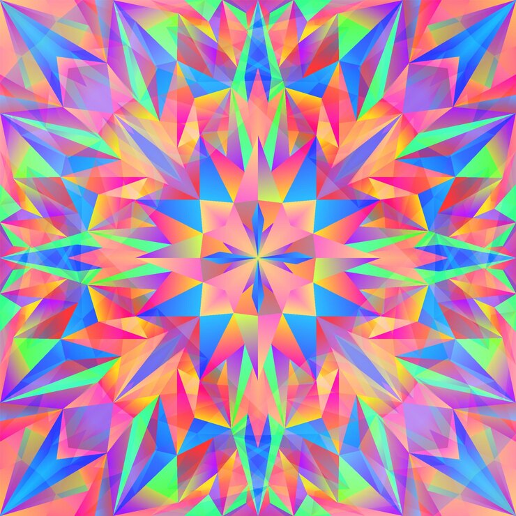 Vector fractal kaleidoscope background