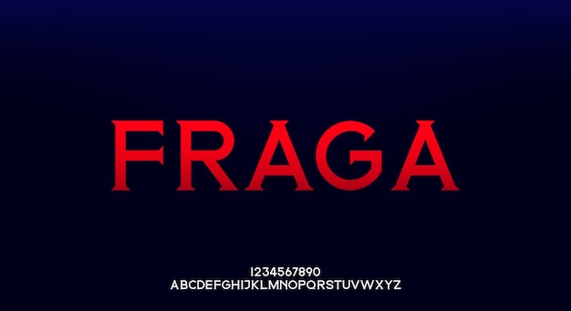 Fraga、エレガントなアルファベットのフォントと数字。大文字のファッションデザインのタイポグラフィ。