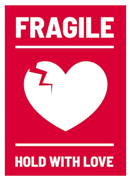 Vector fragiele hart print klaar bewerkbare poster vector