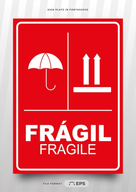 Fragile care printing plate in Brazilian Portuguese