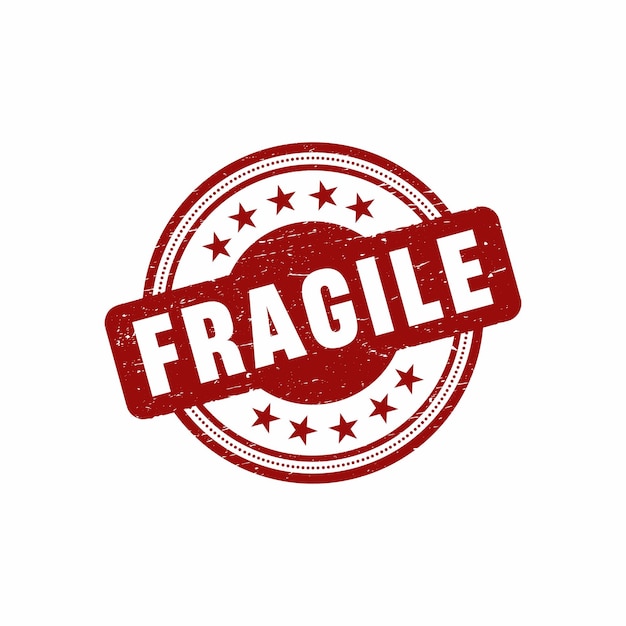 Fragile grunge rubber stamp vector illustration.