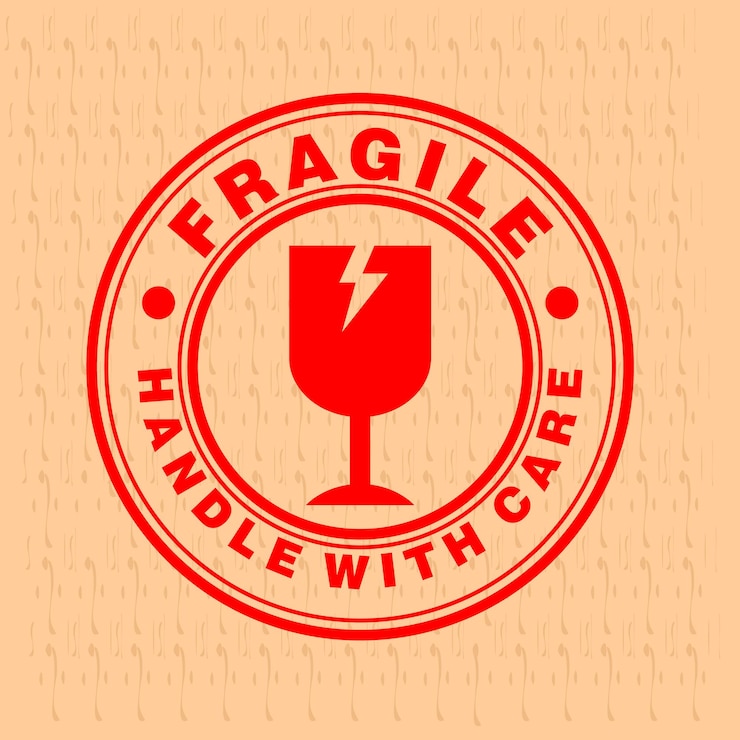 Vector fragile handle with care stamp vector