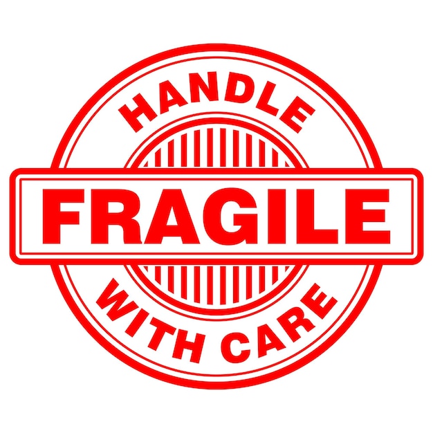 Fragile handle with care stamp vector