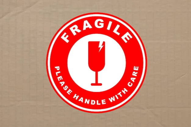 Fragile handle with care sticker and poster for delivery service