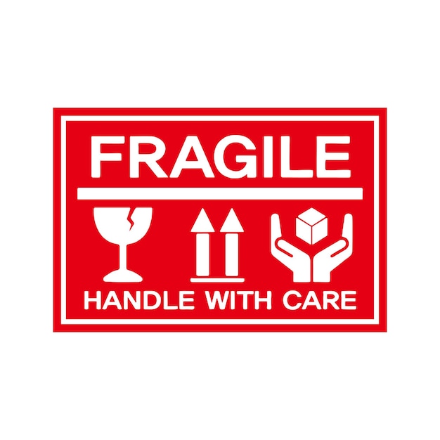 Vector fragile handle with care vector