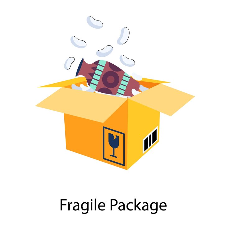 Vector fragile package flat style icon