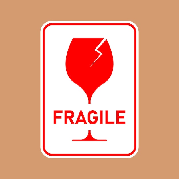 Fragile package handle with care logistics and delivery shipping labels