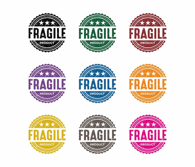 Logo del timbro del prodotto fragile