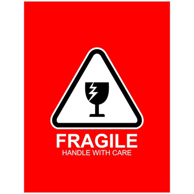 Fragile sticker and label vector