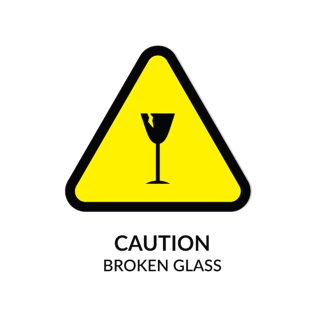 Fragile sticker and level vector.Broken glass sticker and level illustration.