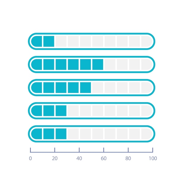 Fragmented level infographic chart design template