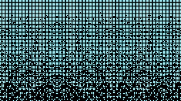 Vector fragmented matrix blue blocks falling down it looks like a disk defragmenter or a tetris game horizontal vector background