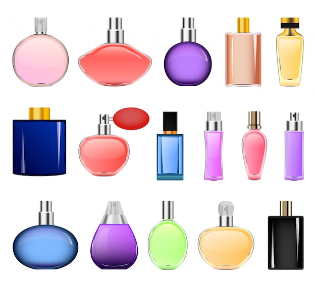 Fragrance bottles mockup set