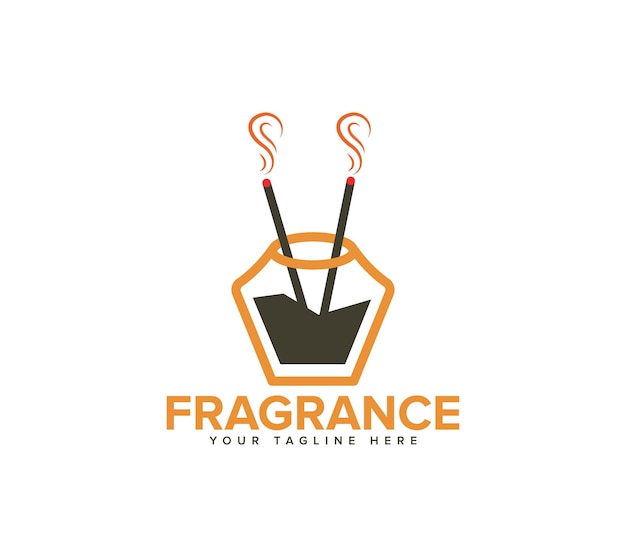Vector fragrance incense logo design vector illustration