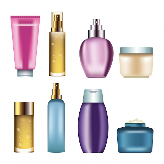 Vector fragrances products bottles